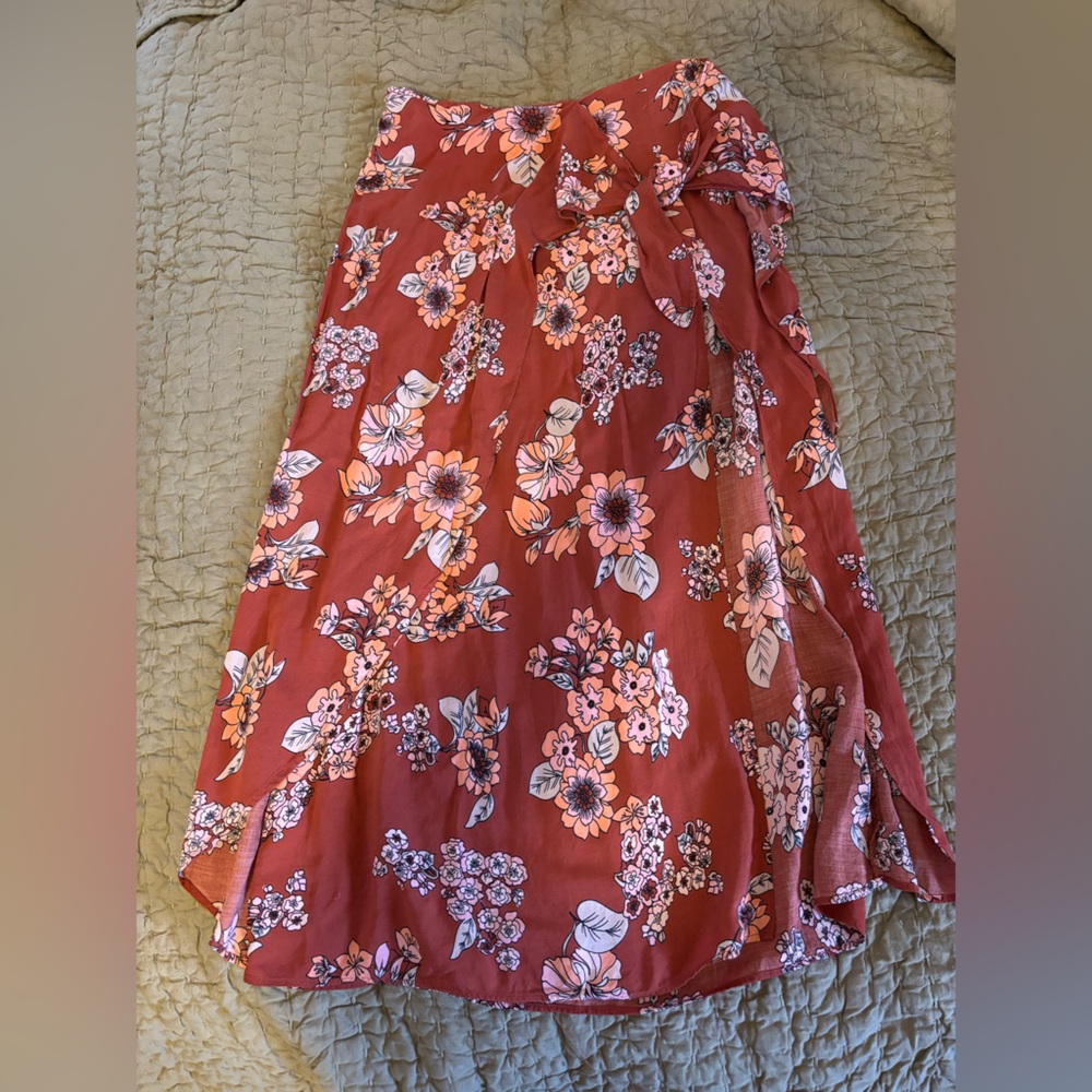 Free People Sunray Sarong Wrap Midi Skirt 0